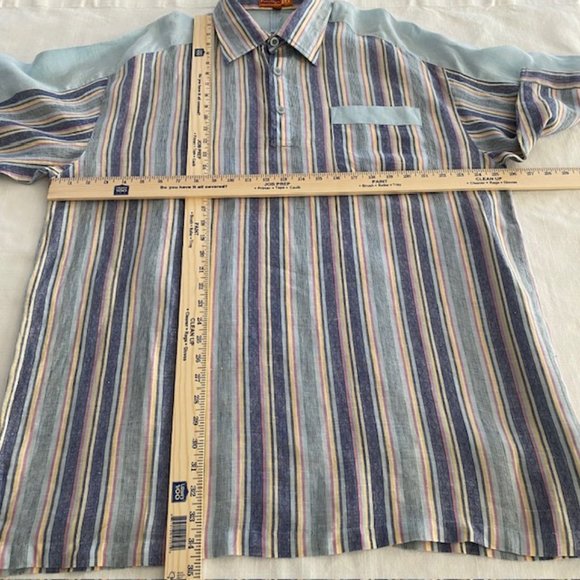 Prestige Men's Striped Linen Shirt Casual Wear - 2XL - Picture 4 of 7